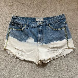 Free People Jean shorts dip dyed